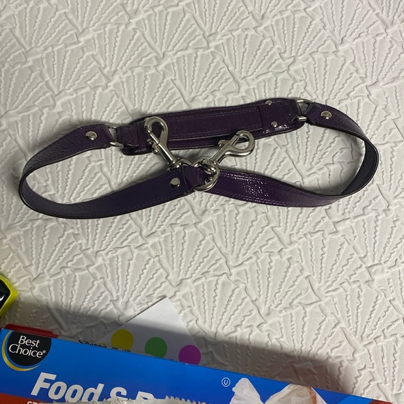 Coach Purple patent Leather replacement Strap eggplant shiny nickel hardware - Picture 1 of 9
